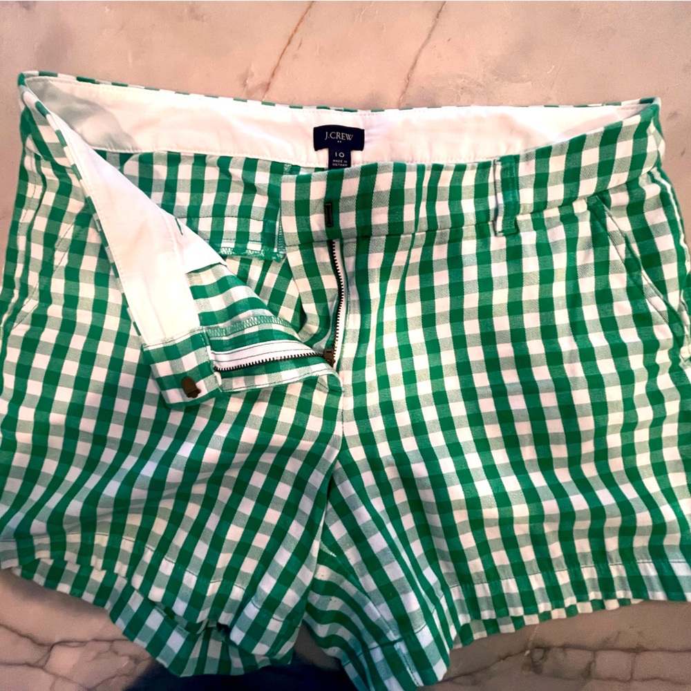 J Crew gingham shorts size 10